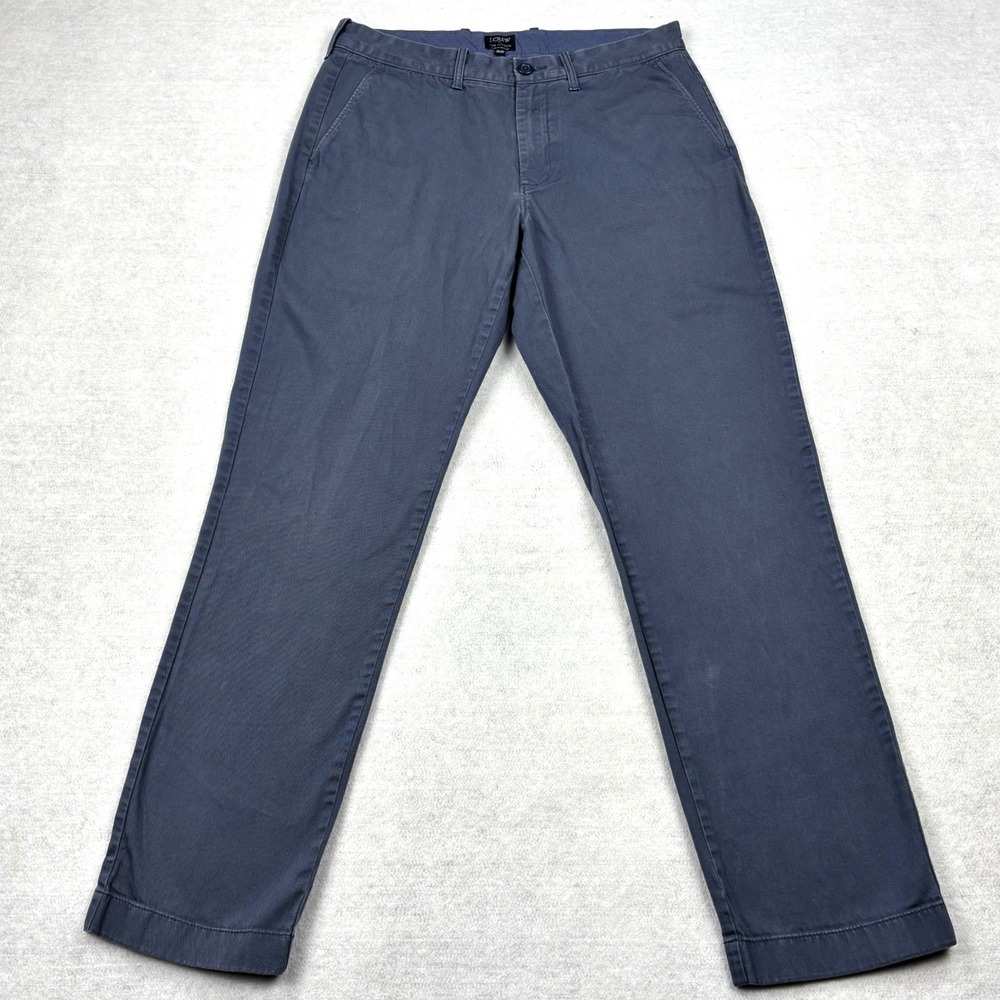 JCrew Sutton Chino Pants Mens 32x32 Slate Blue Stretch Broken-In Slim Straight